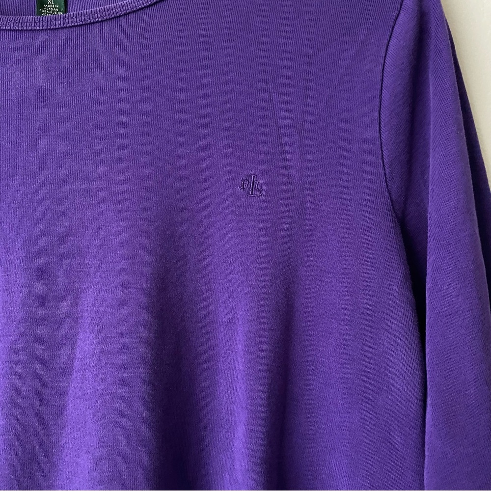 Lauren Ralph Lauren Purple Long Sleeve Shirt with Embroidered Logo size XL - Picture 9 of 12